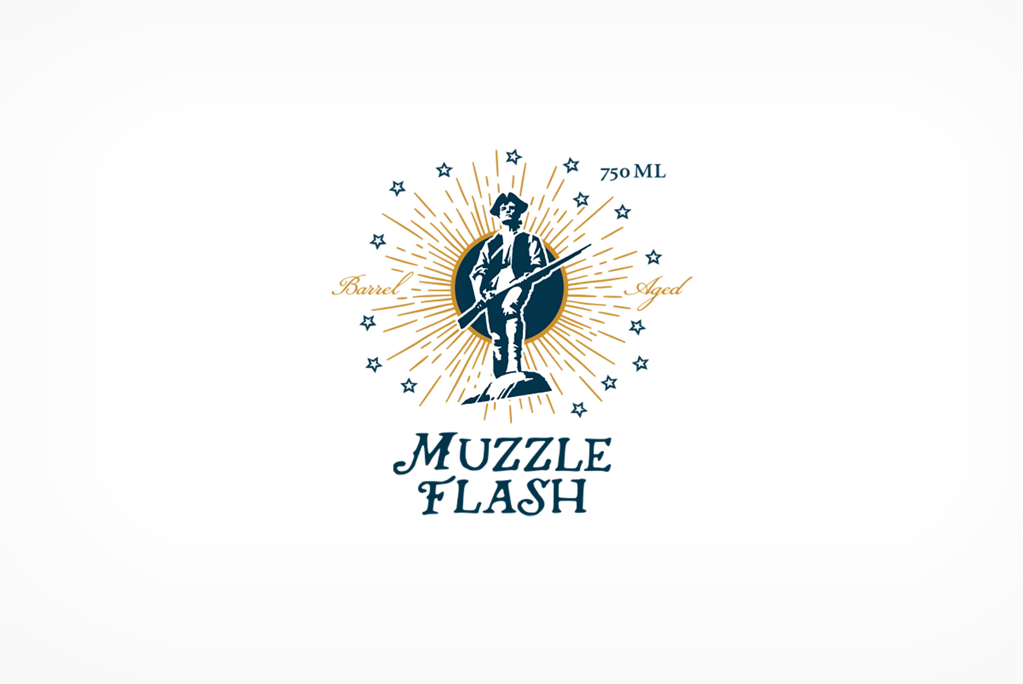 Chuckanut Bay Distillery's Muzzle Flash Barrel Aged Whiskey logo.