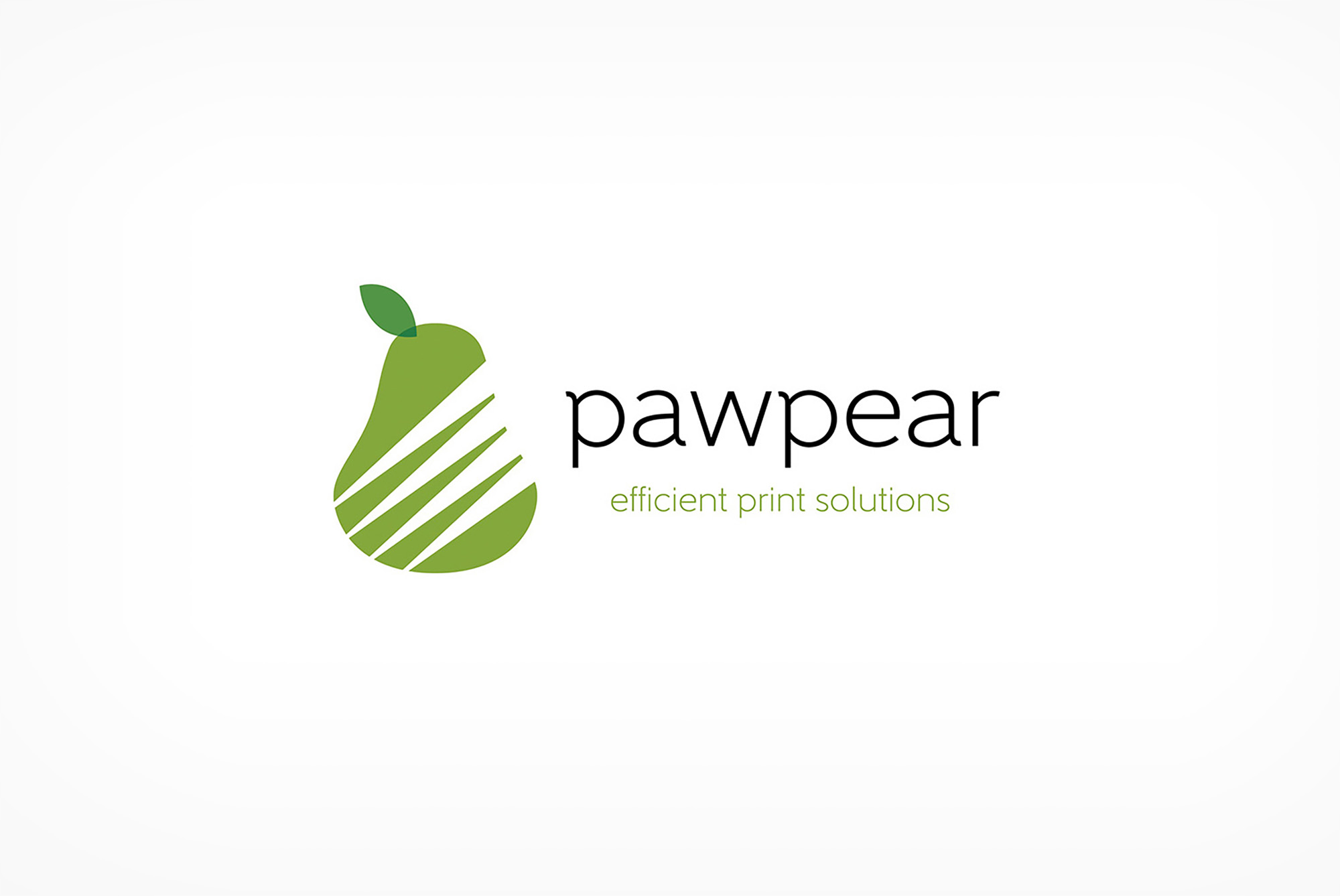 Pawpear | Efficient Print solutions brand logo with claw marks represnting four colour process printing.