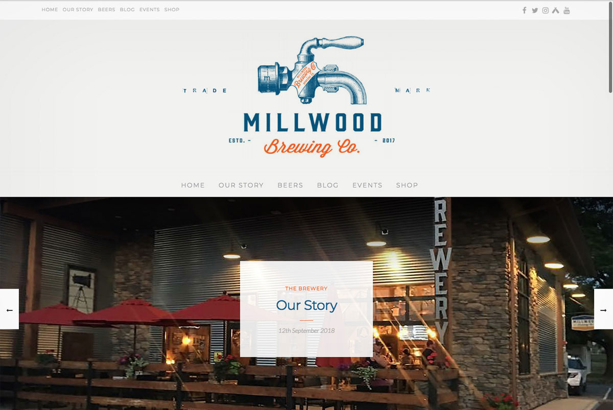 Millwood Brewing Company craft beer website design