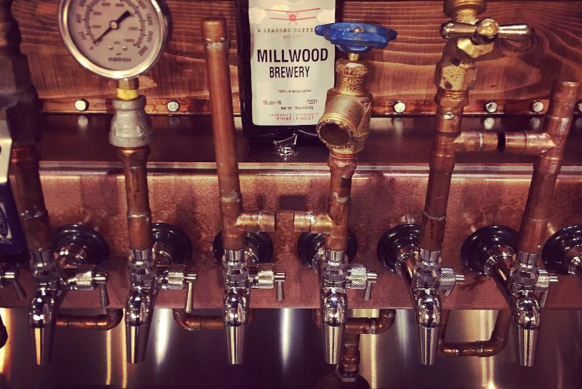 Millwood Brewing Company industrial fittings beer taps