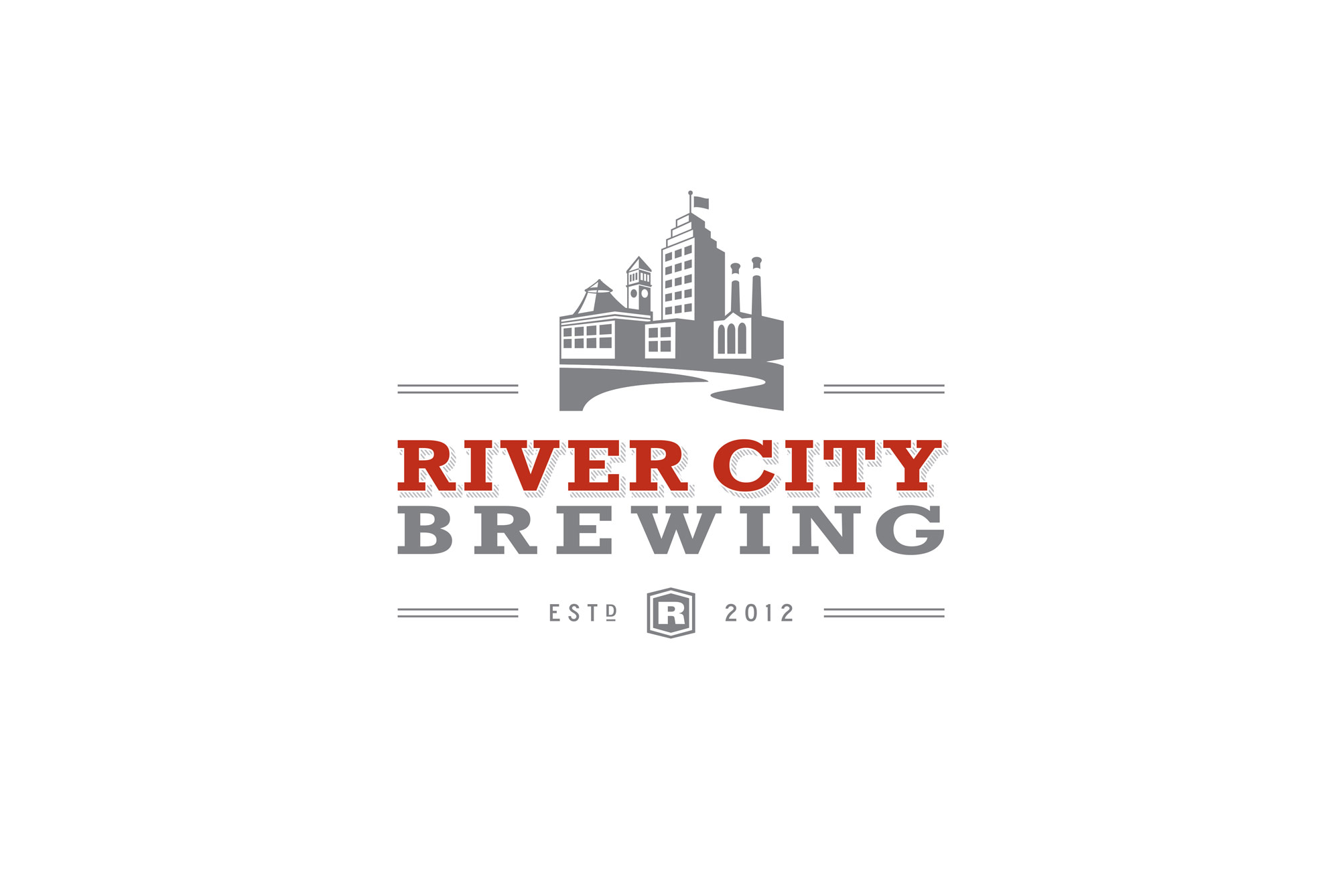 Brand logo design for craft beer company River City Brewing.