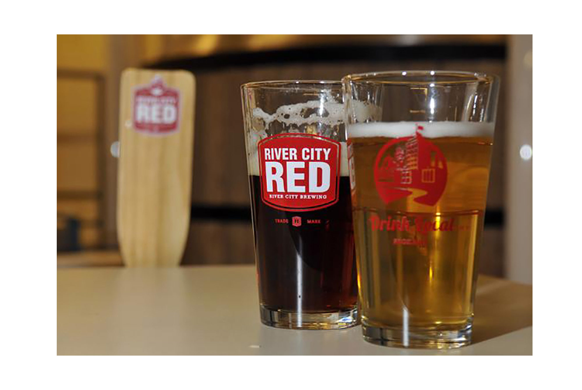 Brand logo design for craft beer company River City Brewing.